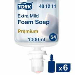 Best deal 🎁 Tork Extra Mild Foam Soap Triple Certified, 33.81 fl oz. Bottle, Colorless, S4 System (Case of 6) 🛒